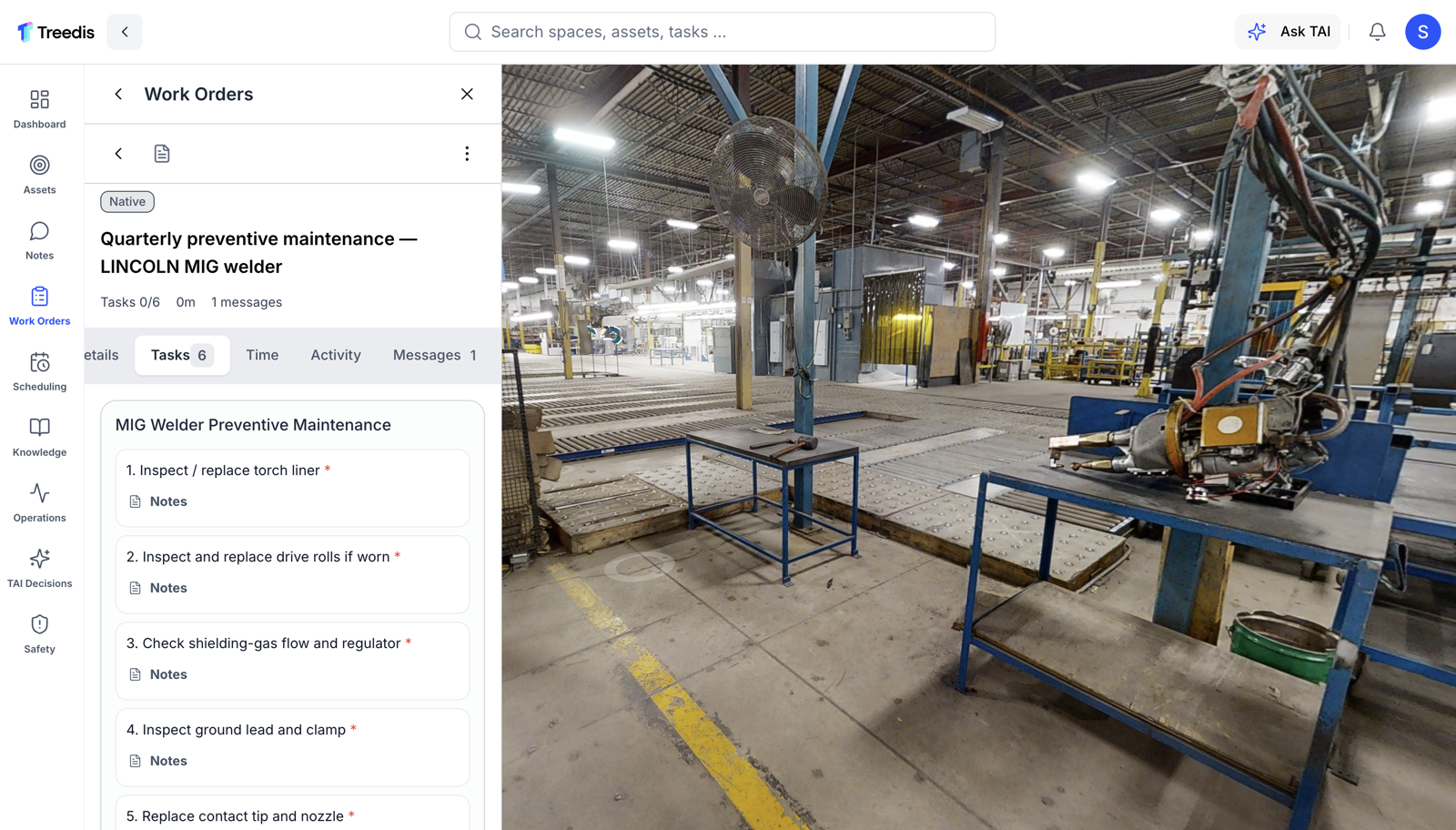 Work order opened on an asset in the twin